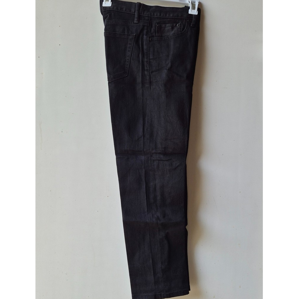 UNIQLO Men Stretch Selvedge Slim-Fit Jeans Black Celana Panjang Denim Pria Size 30 Hitam