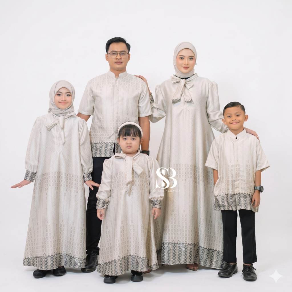 Gamis Couple Keluarga Elegan Bahan Adem Dior Silk Gamis Setelan Keluarga Baju couple keluarga Kekini