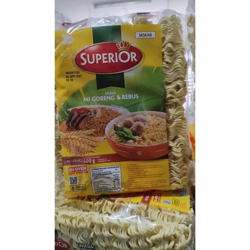 Mie Kering Superior 600gr mie kering mie goreng