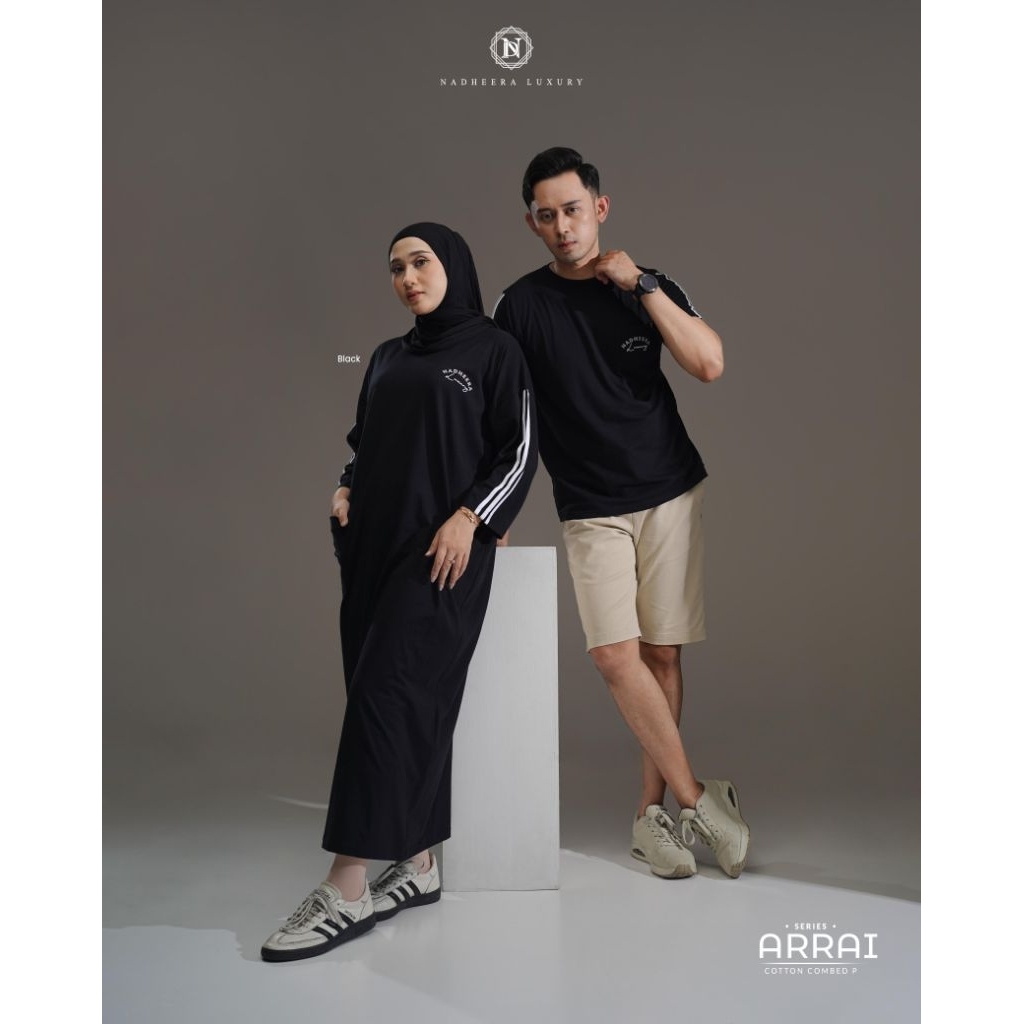 ARRAI KAOS COUPLE TERBARU NADHEERA LUXURY KAOS TSHIRT GAMIS MIDI COUPLE PASANGAN