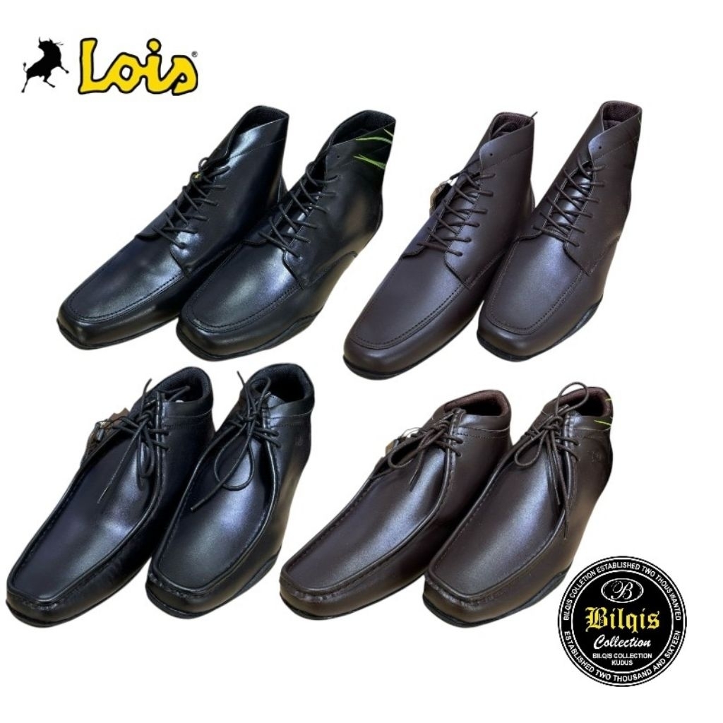 Sepatu Boots Lois Pria Original Bahan Kulit