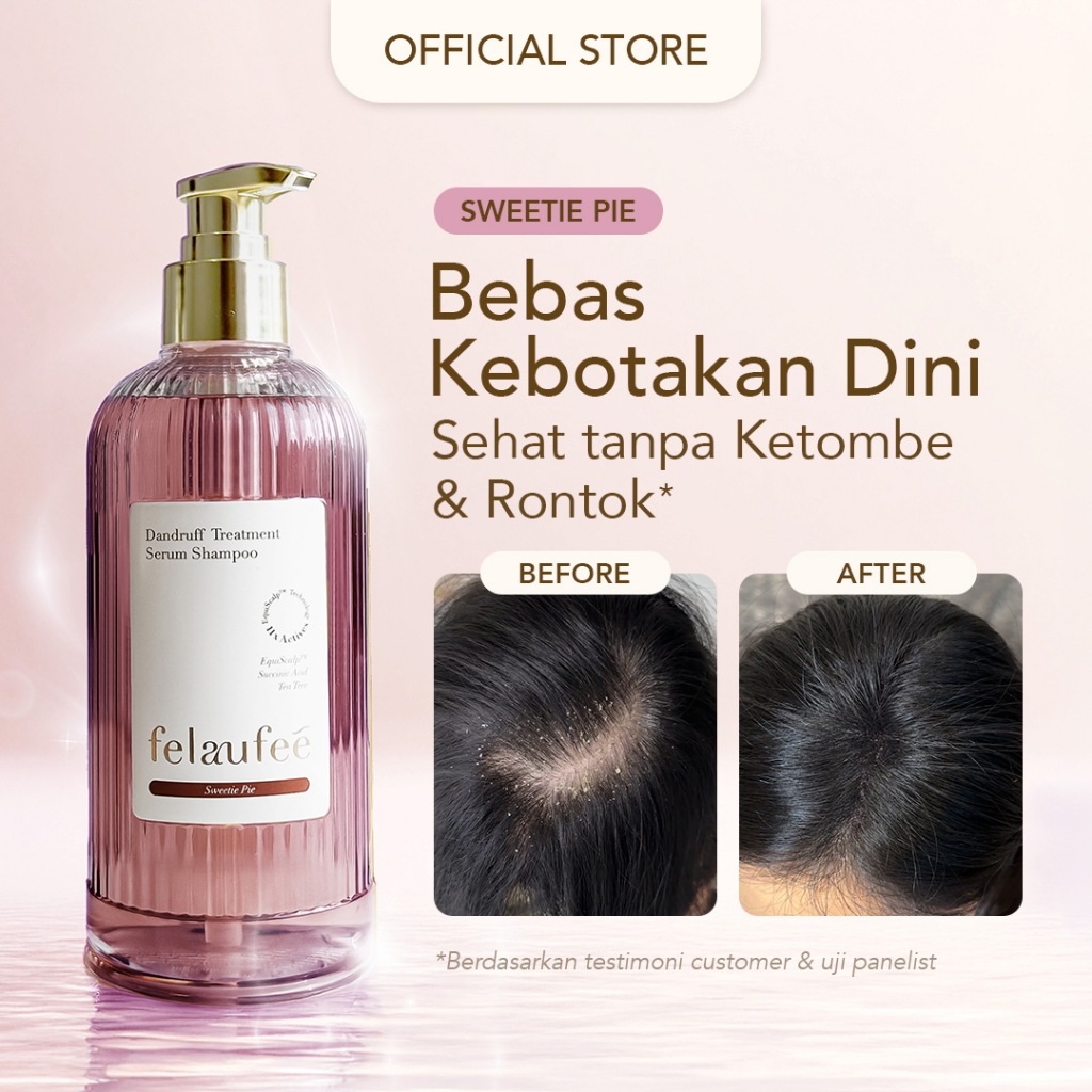 FELAUFEẼ Treatment Serum Shampoo - Sweetie Pie | Scalp Care | Atasi Semua Masalah Rambut Ketombe Ron