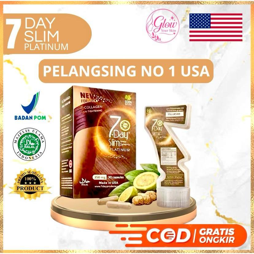 [NO 1 PELANGSING] 7 DAY SLIM PLATINUM 100% ORIGINAL. 7 DAY SLIM. JAMINAN ASLI ORIGINAL. ISI 30 KAPSU