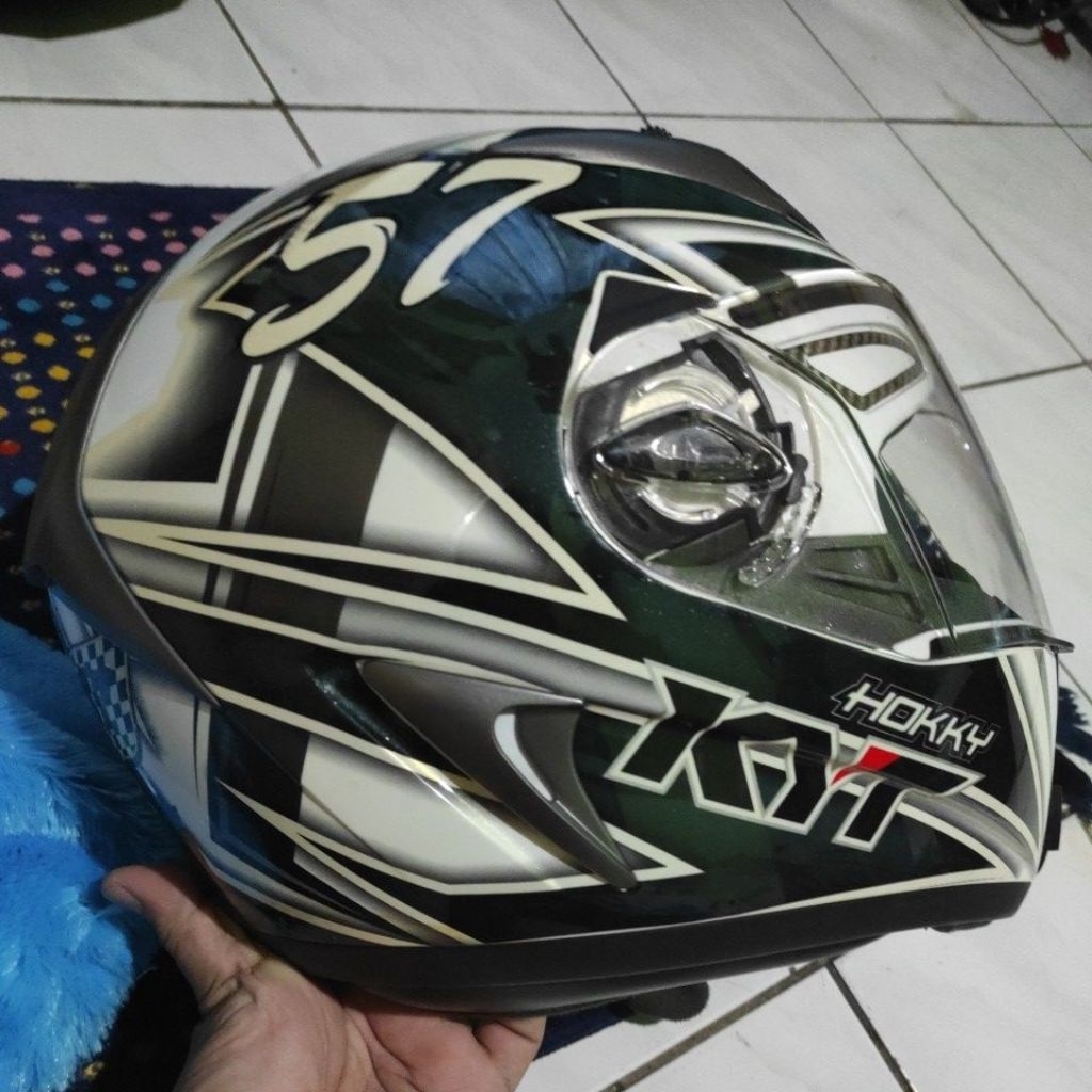 Helm kyt full face double visor original + bonus cover helm