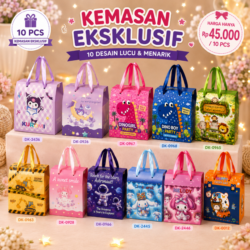 10PCS KOTAK SNACK SANRIO ANAK ULANG TAHUN PAPERBAG ULANG TAHUN ANAK