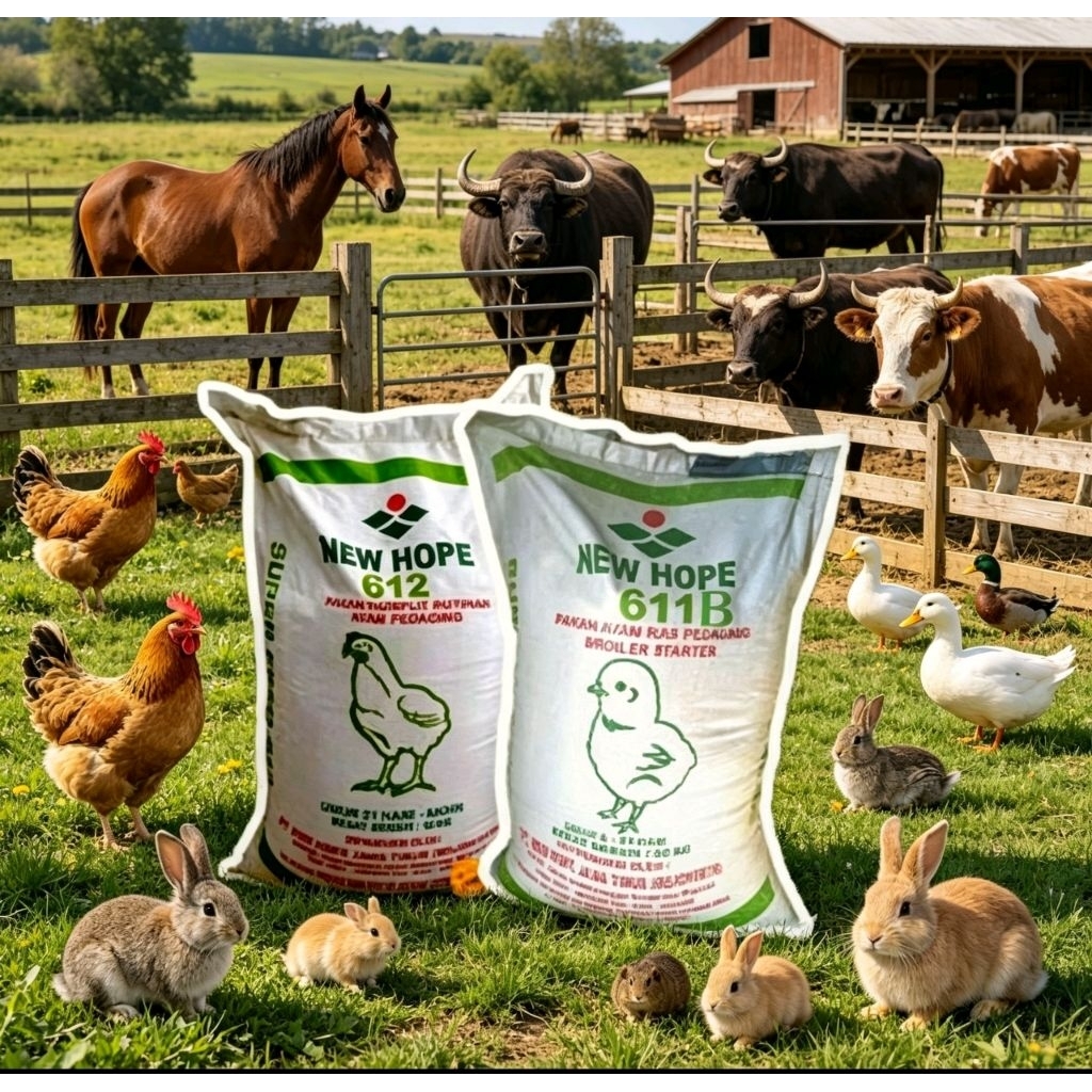 New Hope Pur Pakan Ayam Pedaging Starter/Finisher 611&612 1kg