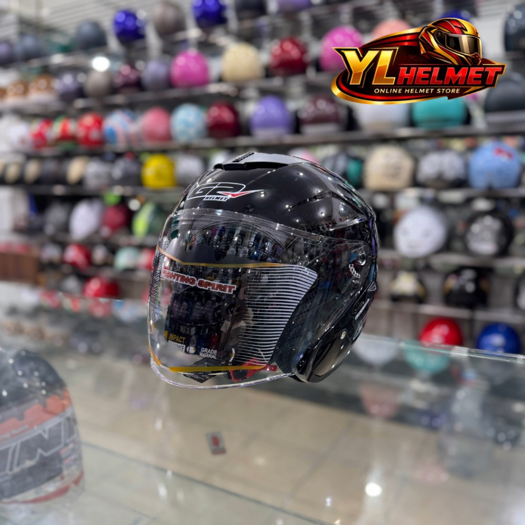 Helm G2 Optimax Solid Hitam Glossy/Black Double Visor Murah Berkualitas SNI Helm Dua Visor