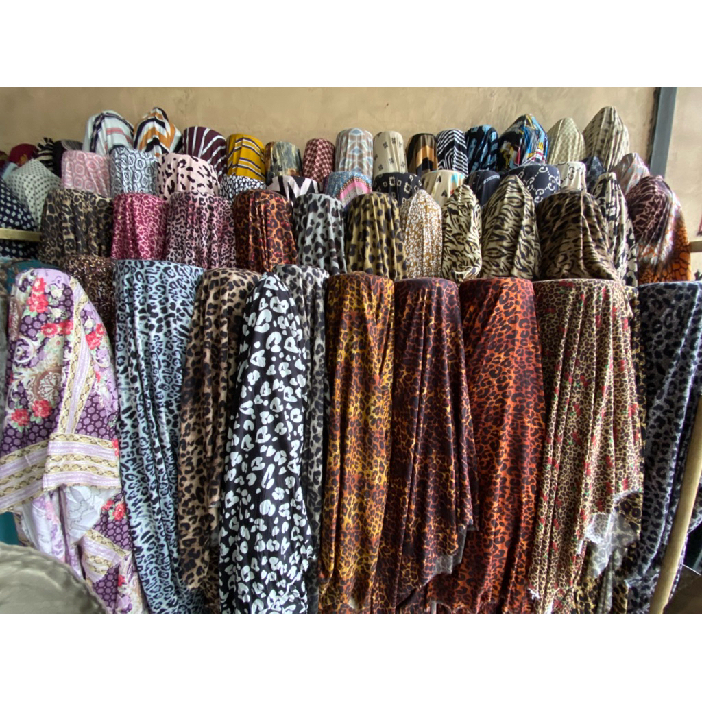 Kain rayon premium-kain katun rayon motif macan-kain Katun Rayon Premium Motif Macan Leopard (harga/