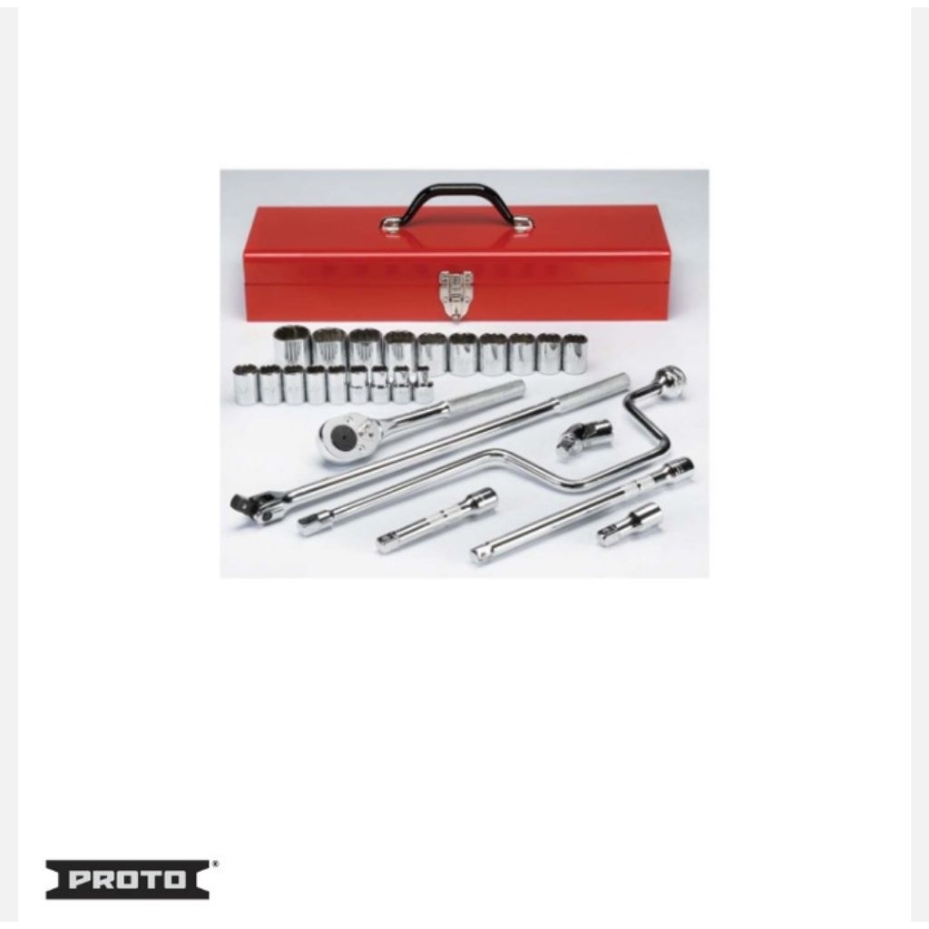 Proto Socket Set 1/2" Drive 26 Piece - 12 Point-J54124