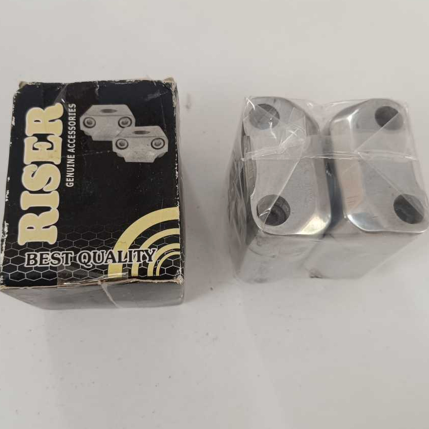 Dudukan Stang Peninggi Setang Motor FATBAR RISER HIGH PERFORMANCE Warna Silver