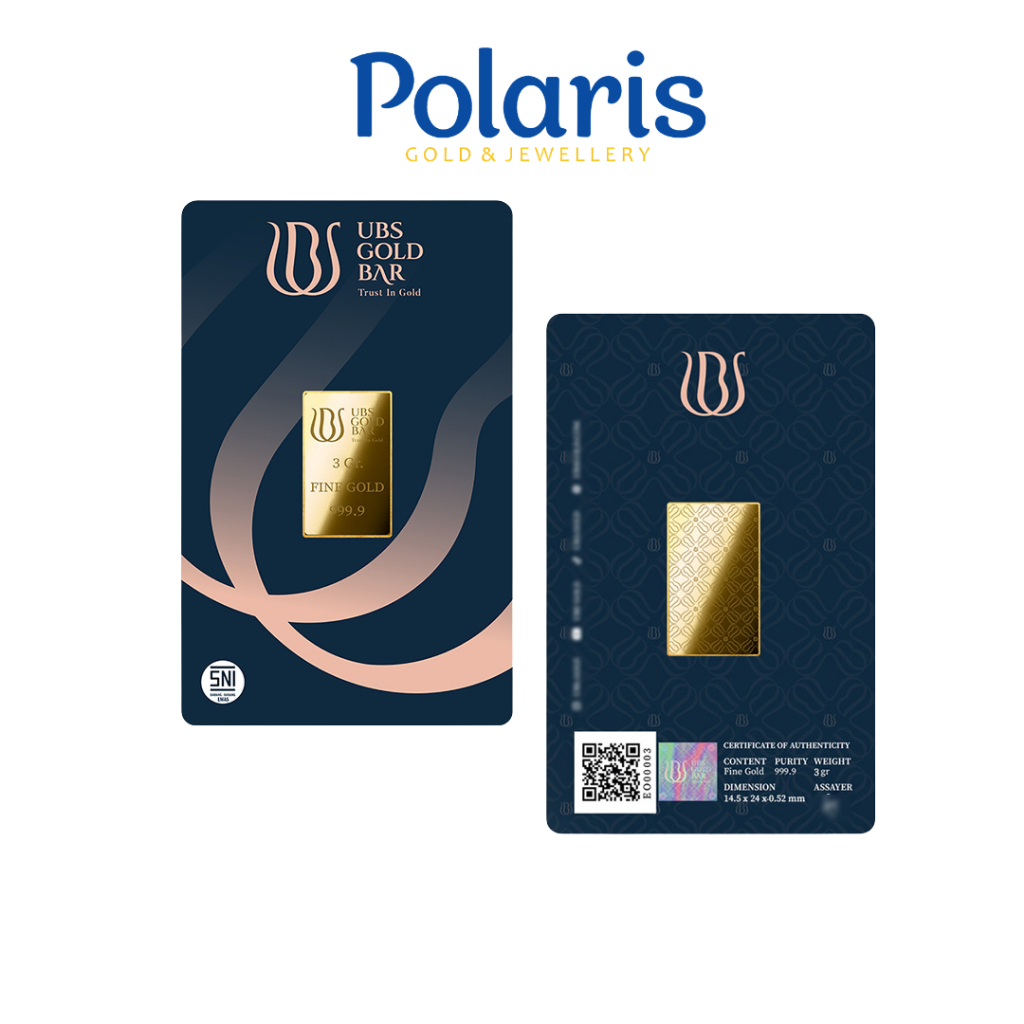 UBS Logam Mulia 3 Gram Classic Emas Batangan LM Fine Gold Bar