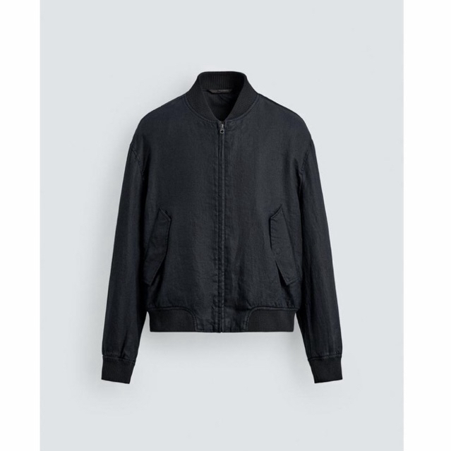 Zara Linen Bomber Jacket Original