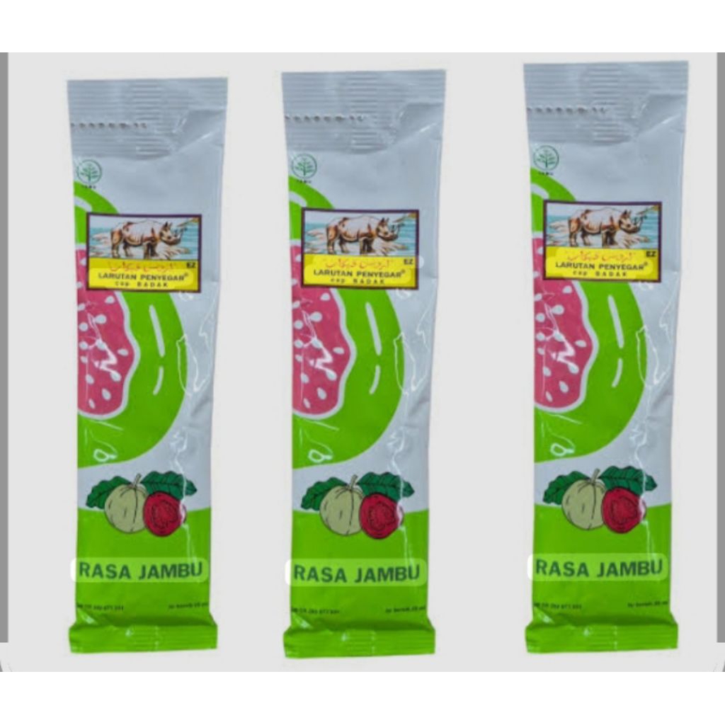 larutan penyegar cap badak sachet rasa jambu 25ml