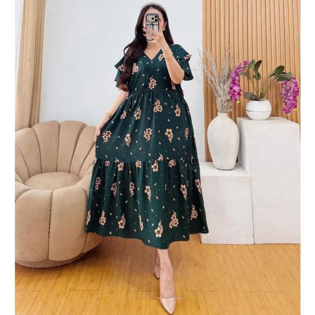 Daster Diana Almira Rayon Premium Motif Batik - Daster Kekinian - Daster Busui -  Daster Viral