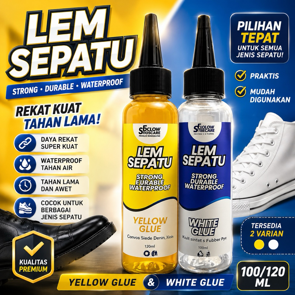 Elglow glue Lem Sepatu Premium Quality - Glue Lem Penambal Sol Sepatu Rekat maximal 100Ml