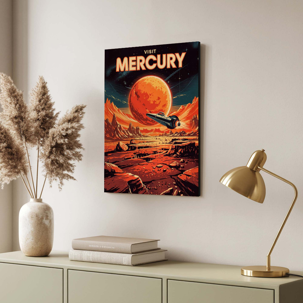 Poster Antariksa Merkurius Planet Tata Surya Dekorasi Dinding Modern