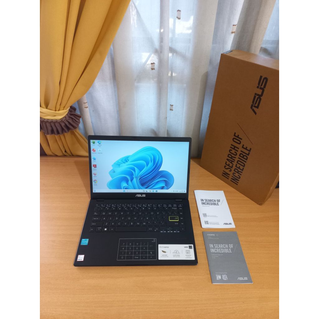 Laptop Like New Asus E410KAO FHD Intel N4500 Ram 8 GB SSD 512 GB / Garansi Resmi Fullset Grade A Sup