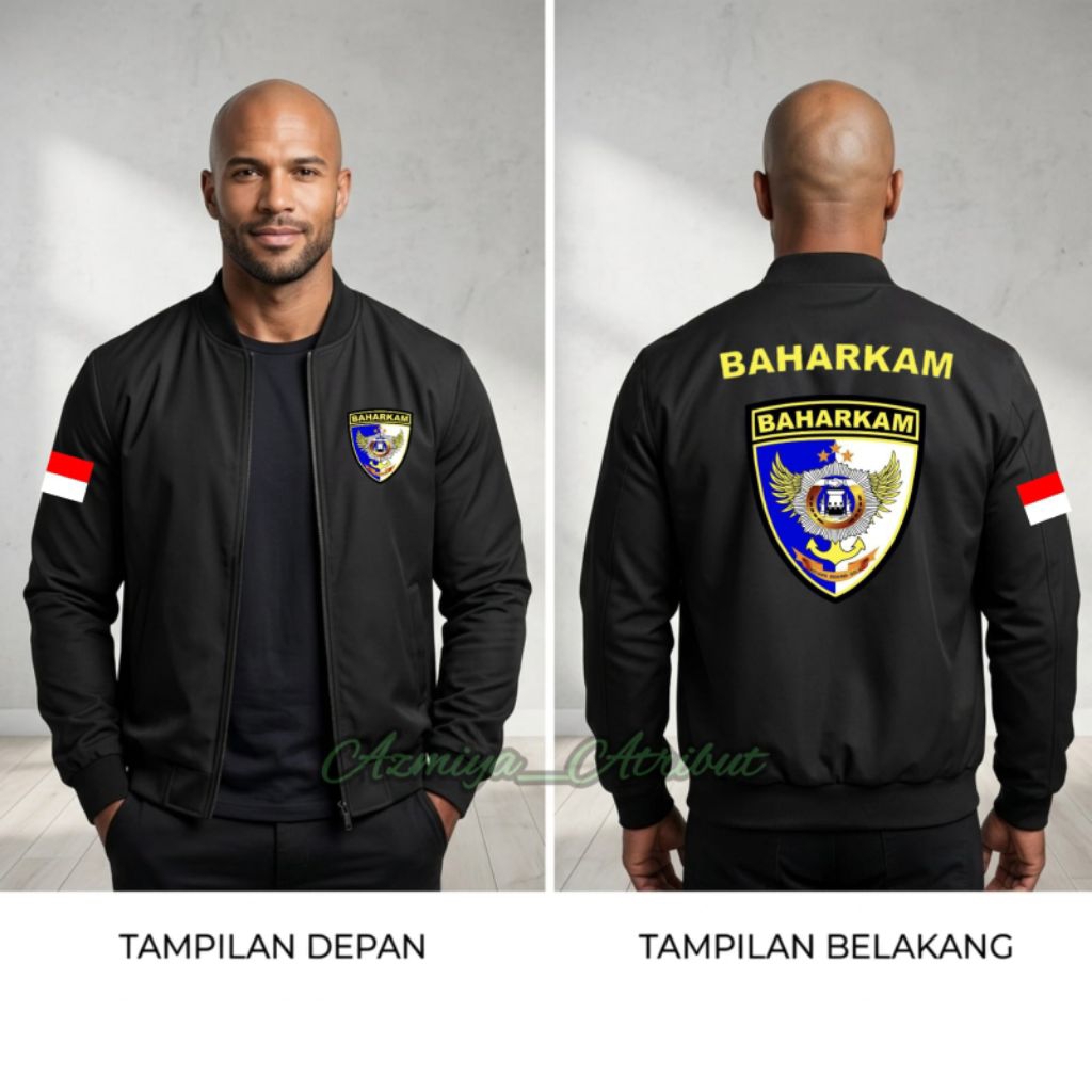 Jaket Bomber Pria Baharkam Polri sablon Dtf