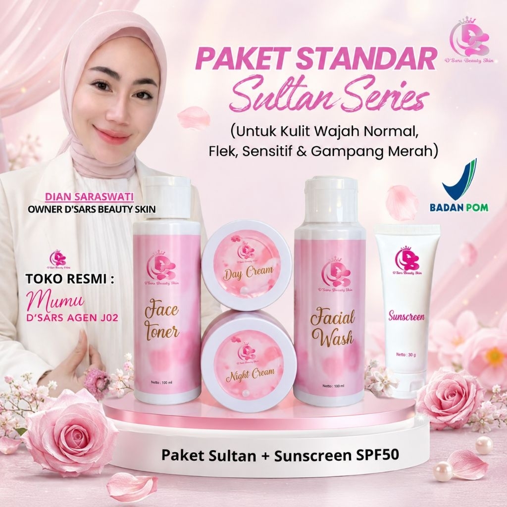 PAKET STANDAR - FLEK & NORMAL (SULTAN + SS SPF50) D'SARS BEAUTY SKIN