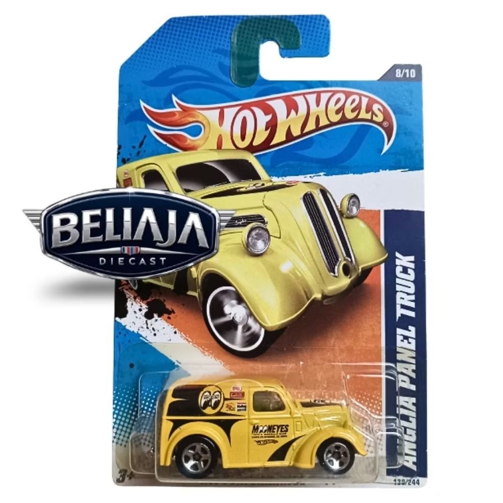 HOT WHEELS ANGLIA PANEL TRUCK YELLOW MOONEYES