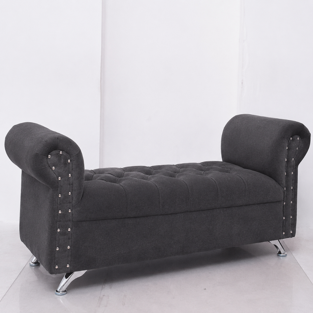 Sofa Santai Mewah Minimalis Bench Tangan, Sofa Puff Bulat, Minimalist Desain