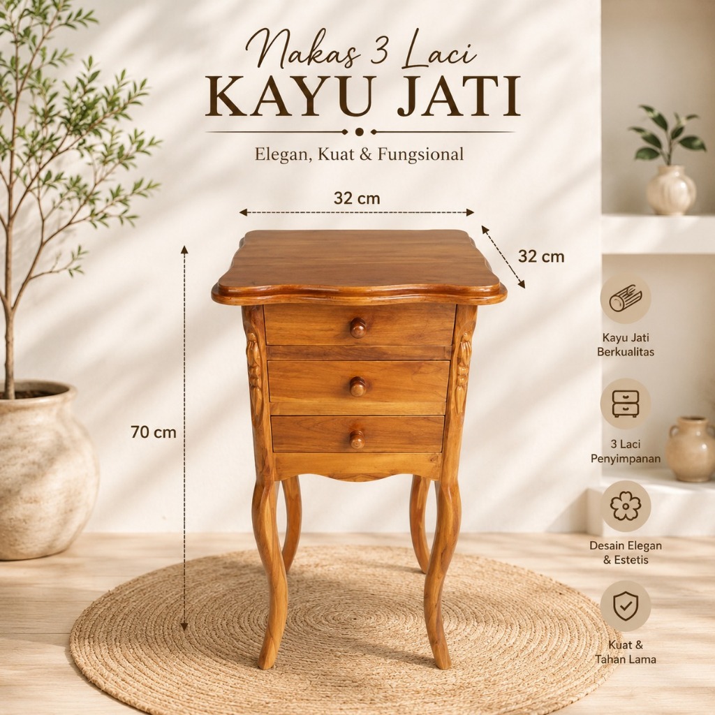 Nakas Kayu Jati | Nakas tempat penyimpanan | kotak penyimpanan kayu jati