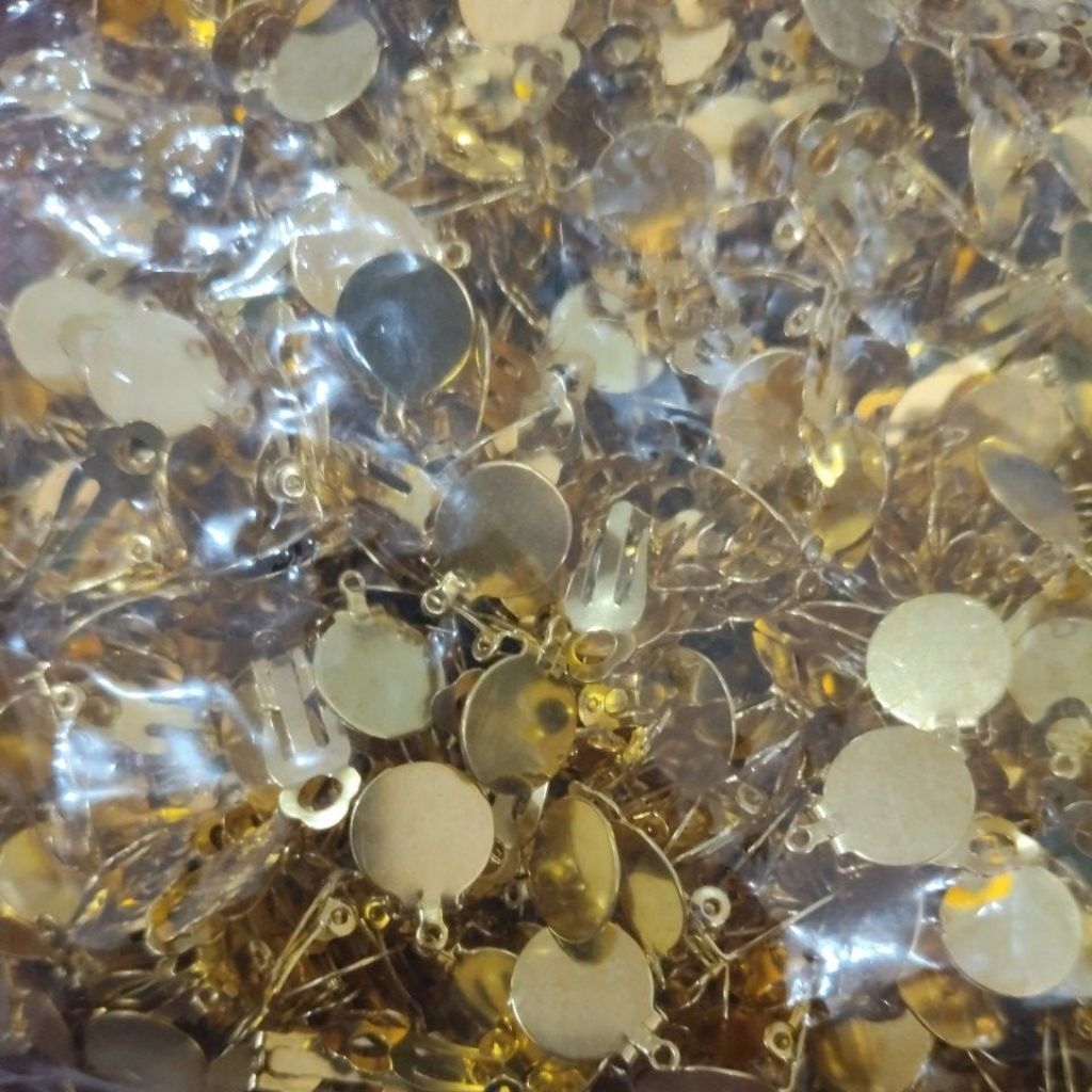 Fastword_ Manik Penjepit Anting Hijab 10Mm Emas Isi Sktr 1000Pcs Untuk Diy Craft