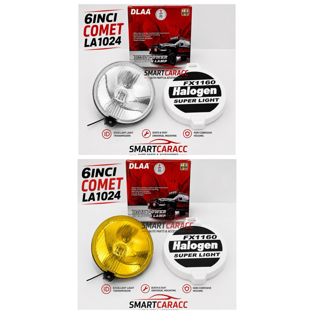 Lampu Kabut Foglamp Fog Lamp Halogen Comet 500 Bulat 6 inci LA 1024