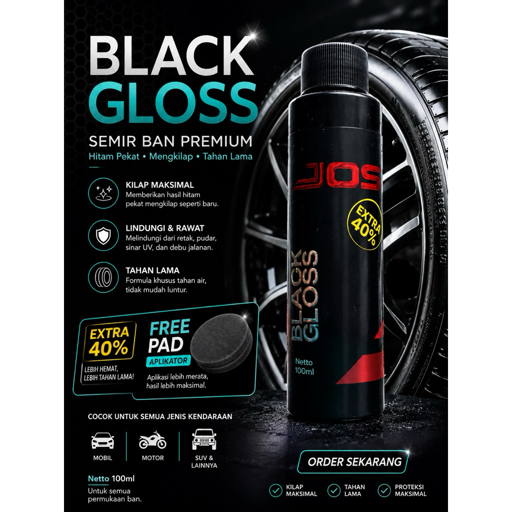CUCI GUDANG Semir Ban motor mobil JOS