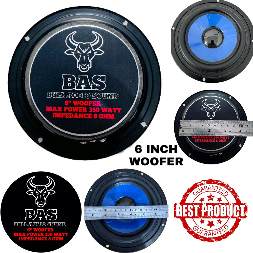 BAS 6” WF blue series Bull audio sound Speaker komponen 6 inch woofer 350 watt 8 ohm spiker driver 6