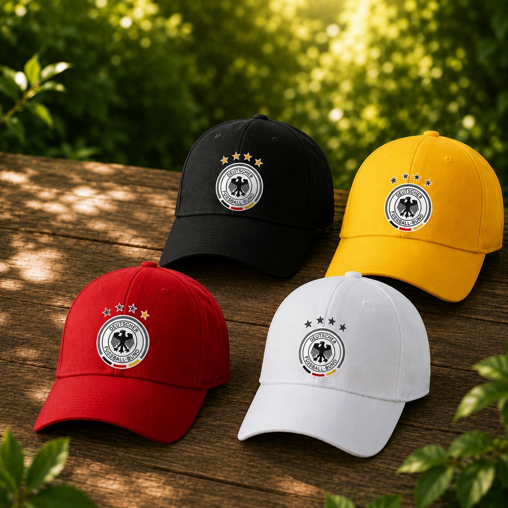 TOPI ANAK DEWASA PIALA DUNIA JERMAN, GERMANY BAHAN ANAK TWILL BAHAN DEWASA DENIM, TOPI BASEBALL UNIS