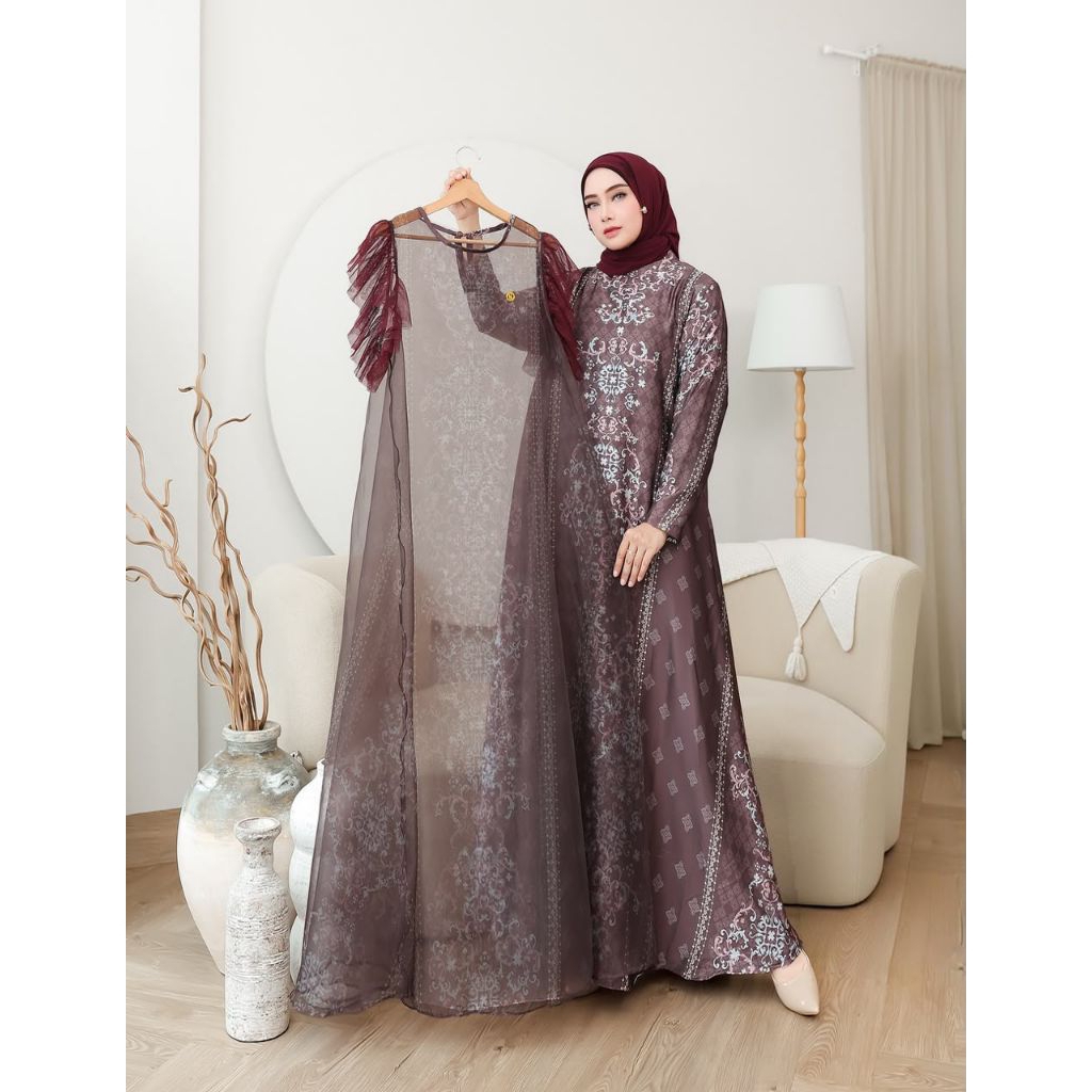 BISA COD/GAMIS RAISA SET OUTER+GAMIS+HIJAB  ORI NINONA PREMIUM  DRESS PREMIUM /TERBESTSELLER