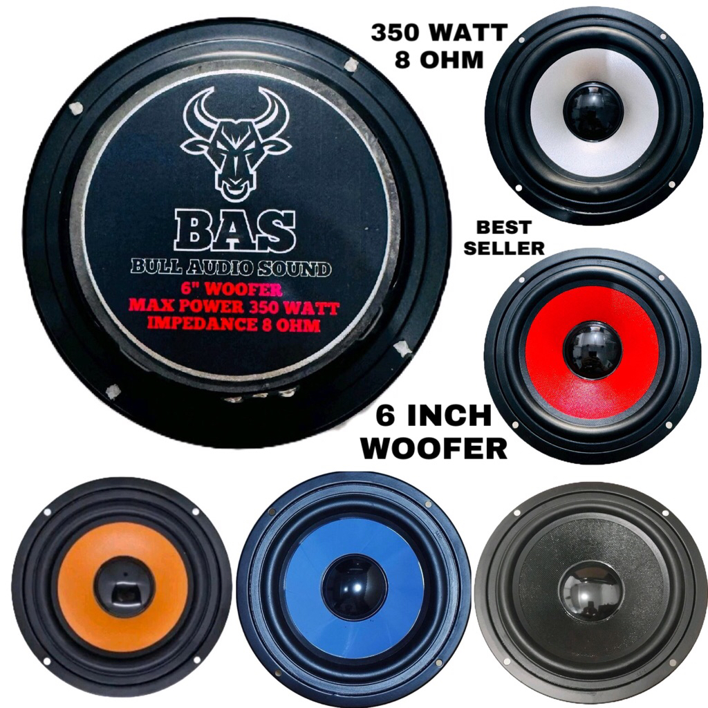 BAS 6” WF Bull audio sound speaker komponen 6 inch woofer 350 watt 8 ohm spiker driver 6in speker 6 