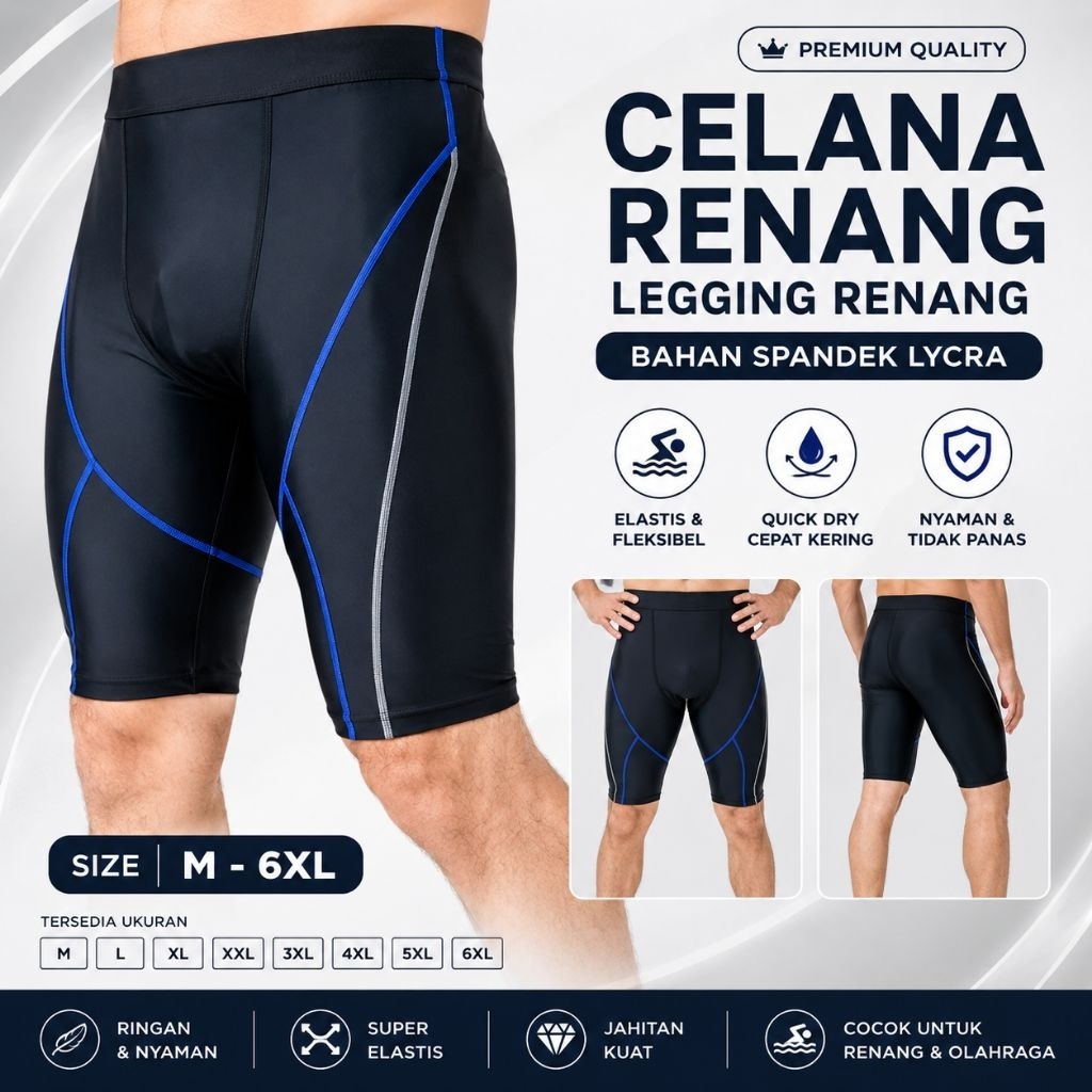 Legging Pendek Renang Bahan Lycra