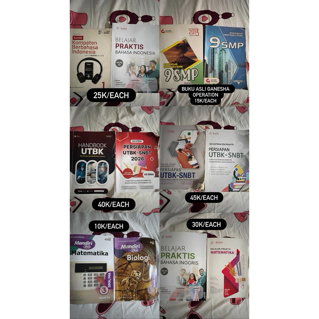 PRELOVED BUKU UTBK NEUTRON, BRITS, GANESHA OPERATION (GO) TKA LENGKAP