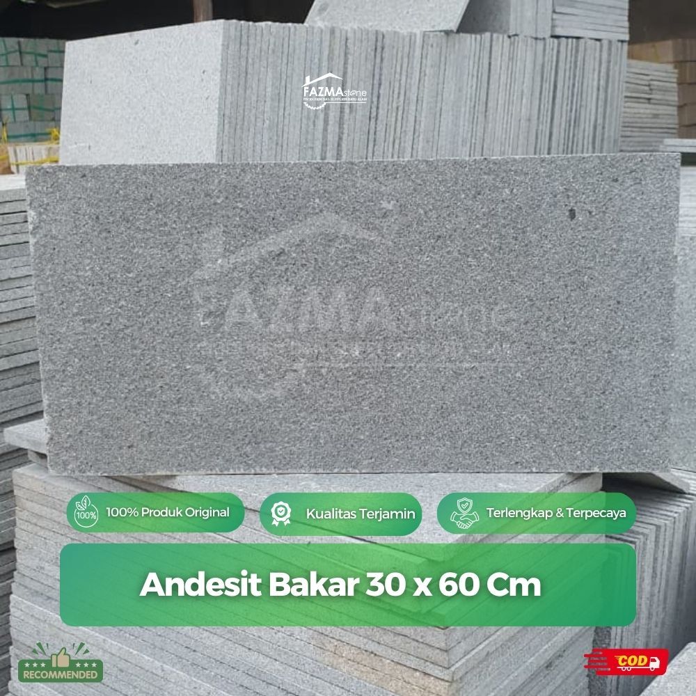 Batu Alam Andesit Bakar 30x60 | Dekorasi Rumah | Fasad Rumah