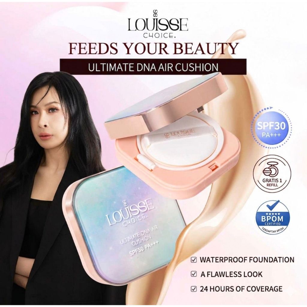 [LIVE]LOUISSE CHOICE ULTIMATE DNA AIR CUSHION SPF 30 PA+++ UVA/ UVB Waterproof Foundation 24Hours of Coverage DNA Salmon NIACINAMIDE c