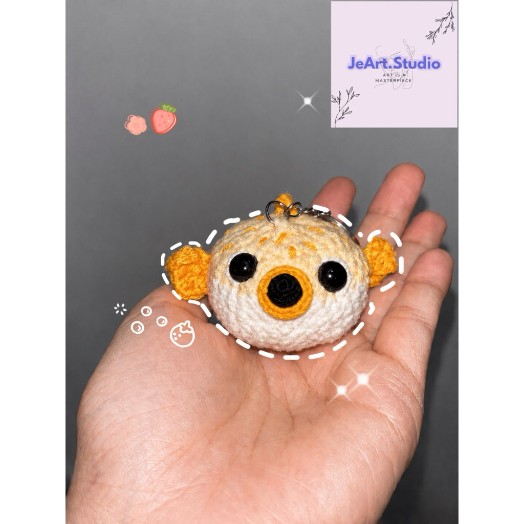 Crochet Keychain Puffer fish