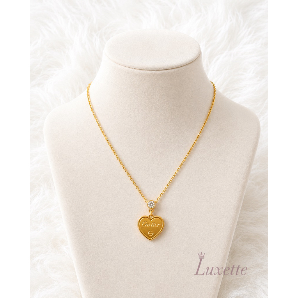 Luxette | Kalung titanium wanita Love Cartier kalung cewek Korea model Love Cartier