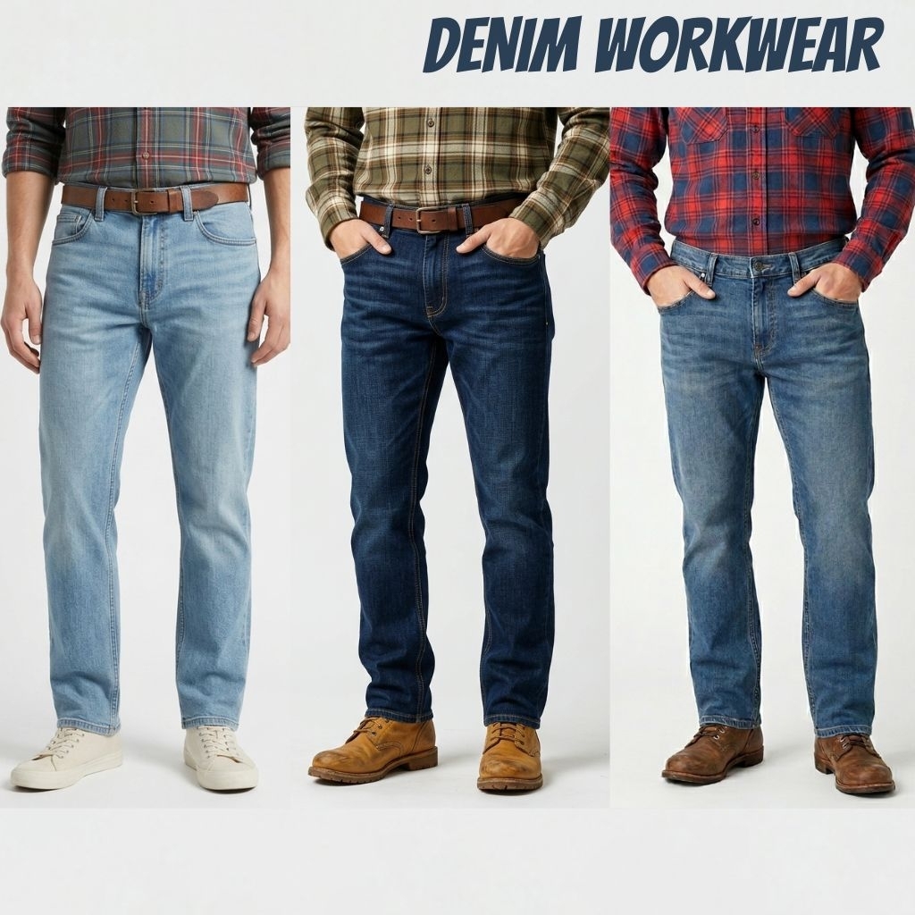 Celana Jeans WorkPants Dlt Relaxed Fit Original Stretch Melar Celana Panjang Denim Pria Workwear Ori