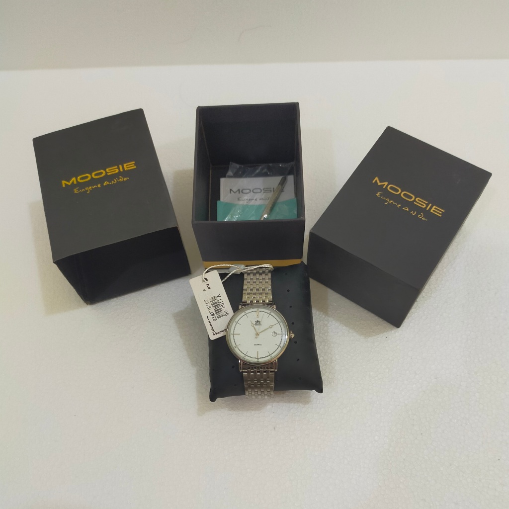 Jam Tangan Moosie Eugene Anda Original Diameter 4cm Baru Fullset (Butuh Ganti Baterai)