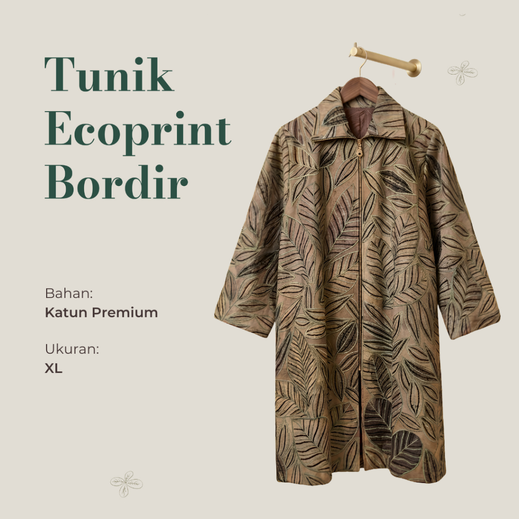Atasan Batik Ecoprint Wanita Modern dengan Bahan Katun Adem dan Nyaman