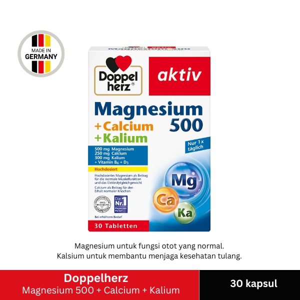 [READY STOCK] Doppelherz vitamin Magnesium 500 + Kalsium + Kalium - Buatan Jerman