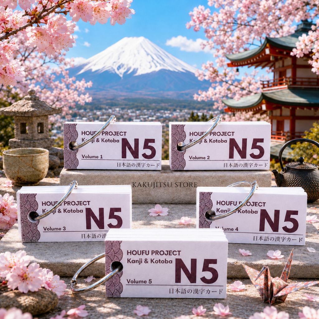(410 Kanji) FLASH CARD KANJI & KOTOBA N5 VOLUME 1-5