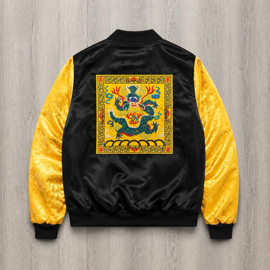 Jacket Sukajan Dragon Black/yellow Original