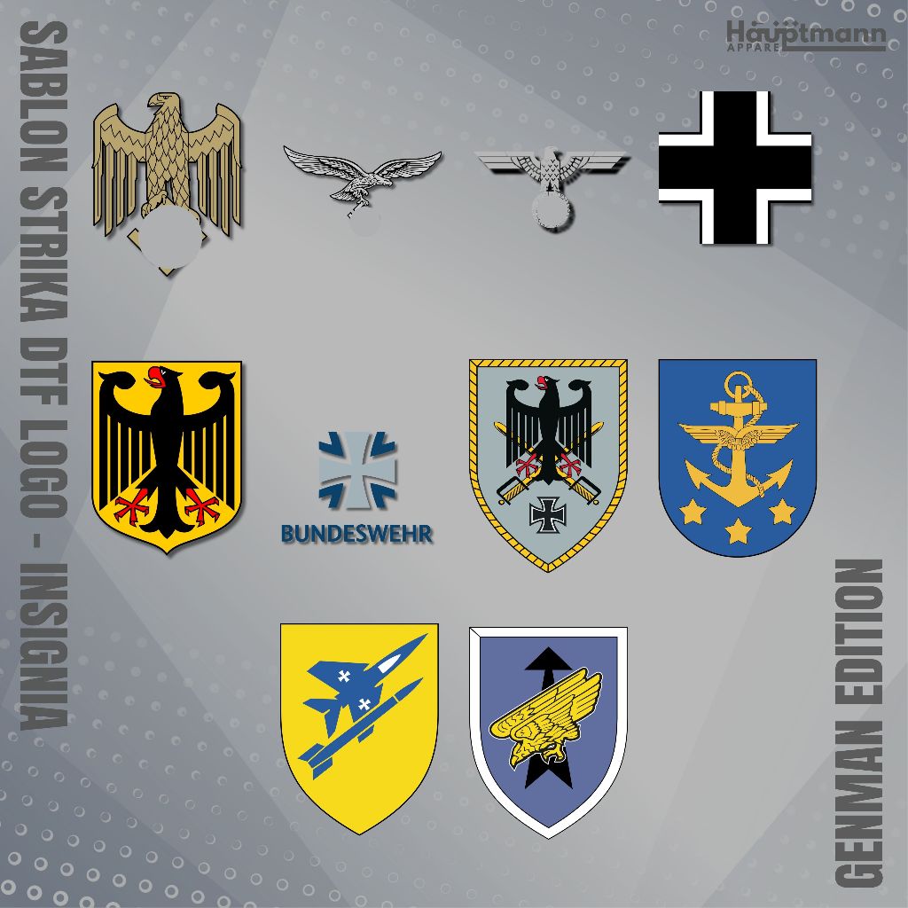 Hauptmann - Sablon Strika - DTF - Logo Militer Jerman - German Military Emblem - 02