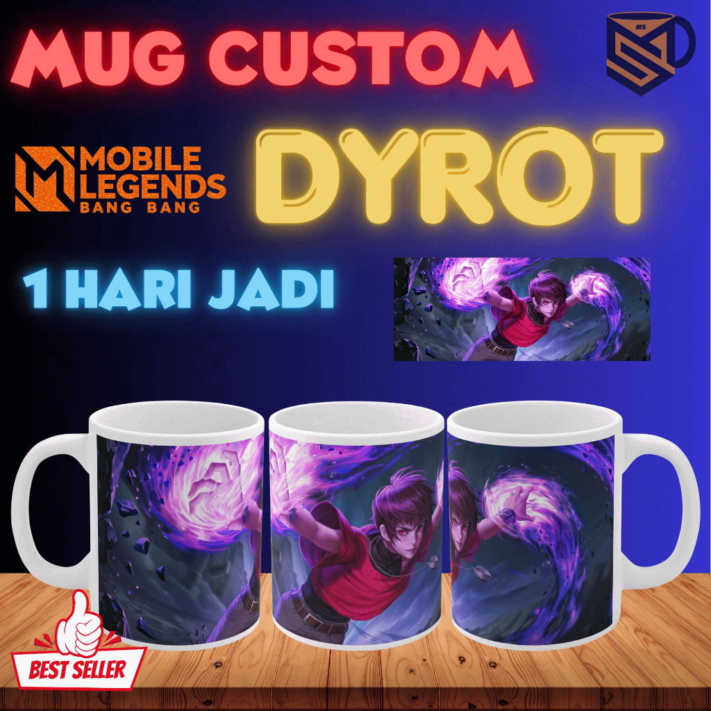 Instan Mug Karakter Dyrot Mug Mobilelegend Mug Costum Mug hadiah Mug souvenir Langsung Jadi