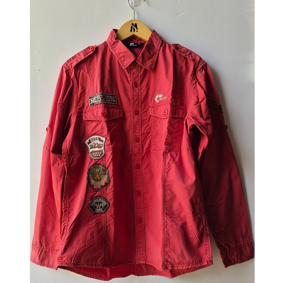 NEPA 1996 Protection Area Wapen Shirt Kemeja Lengan Panjang Outdoor Pria Size L