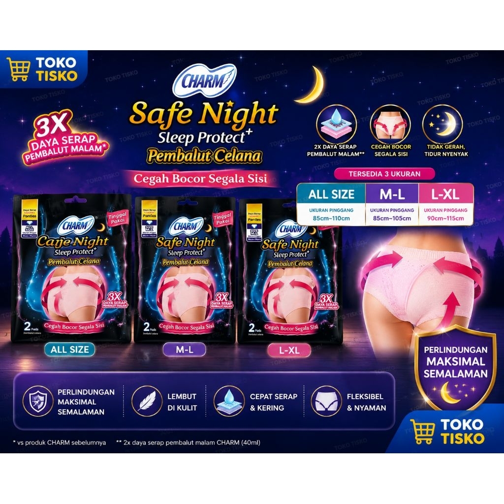 Charm Sleep Protect+ Pembalut Celana 2pads