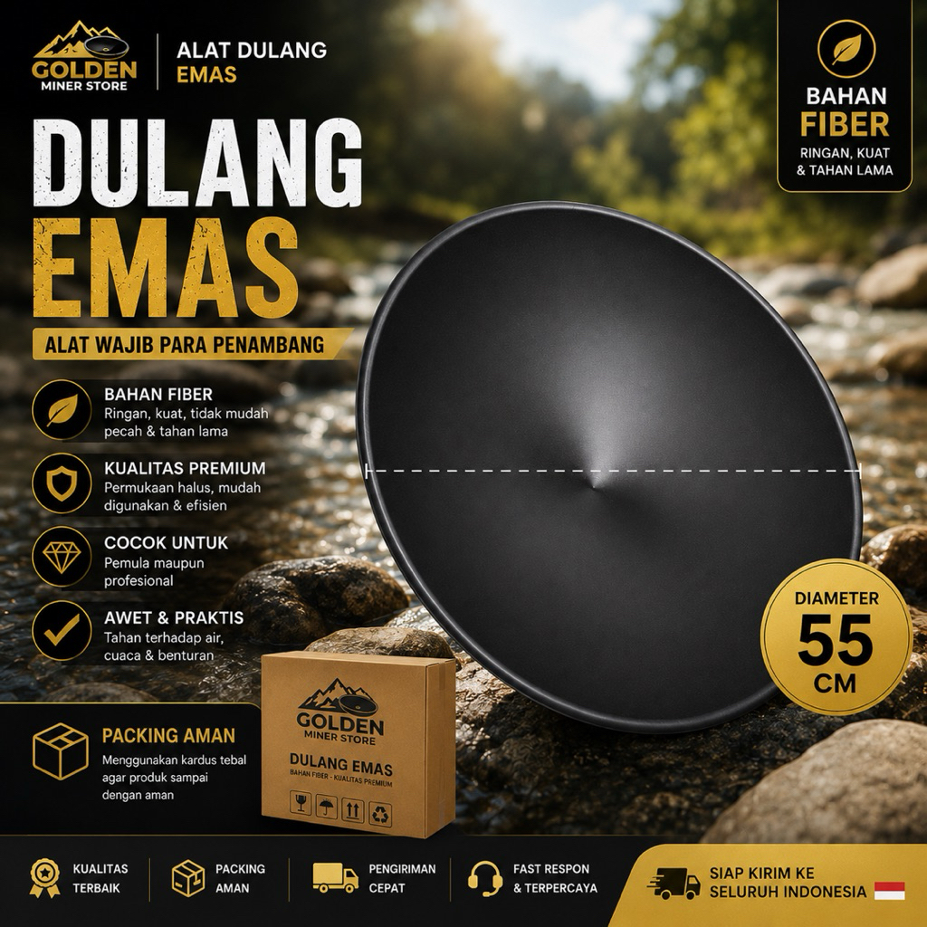 [ 55CM ] Alat dulang emas fiber /dulangan emas/alat dulangan emas bahan fiber kuat dan tahan lama / 